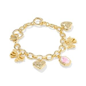 Kendra Scott x LoveShackFancy Bow Gold charm bracelet NWT in Box
